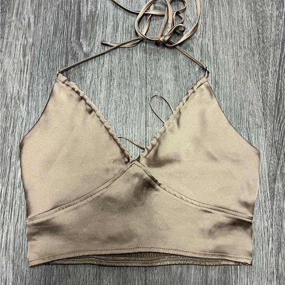 GARAGE SATIN HALTER TOP - Picture 1 of 4
